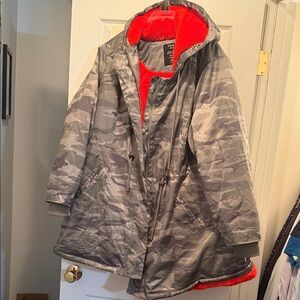 torrid Gray Camo Ski Jacket with Red Lining